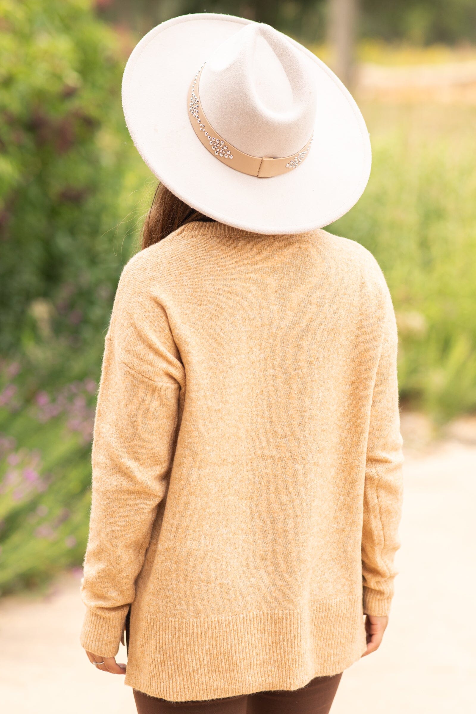 Tan Basic Crew Neck Sweater