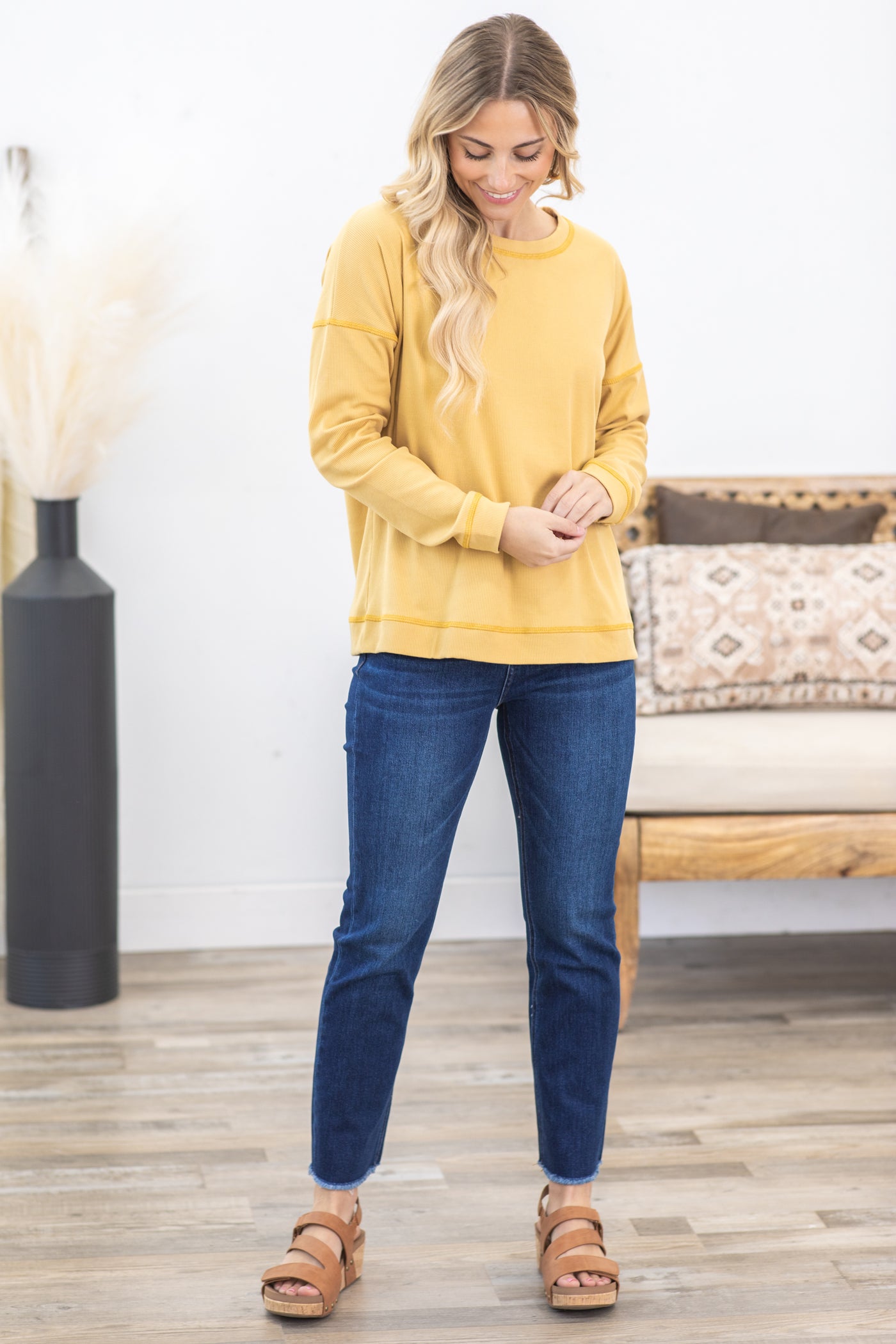 Mustard Baby Ribbed Top