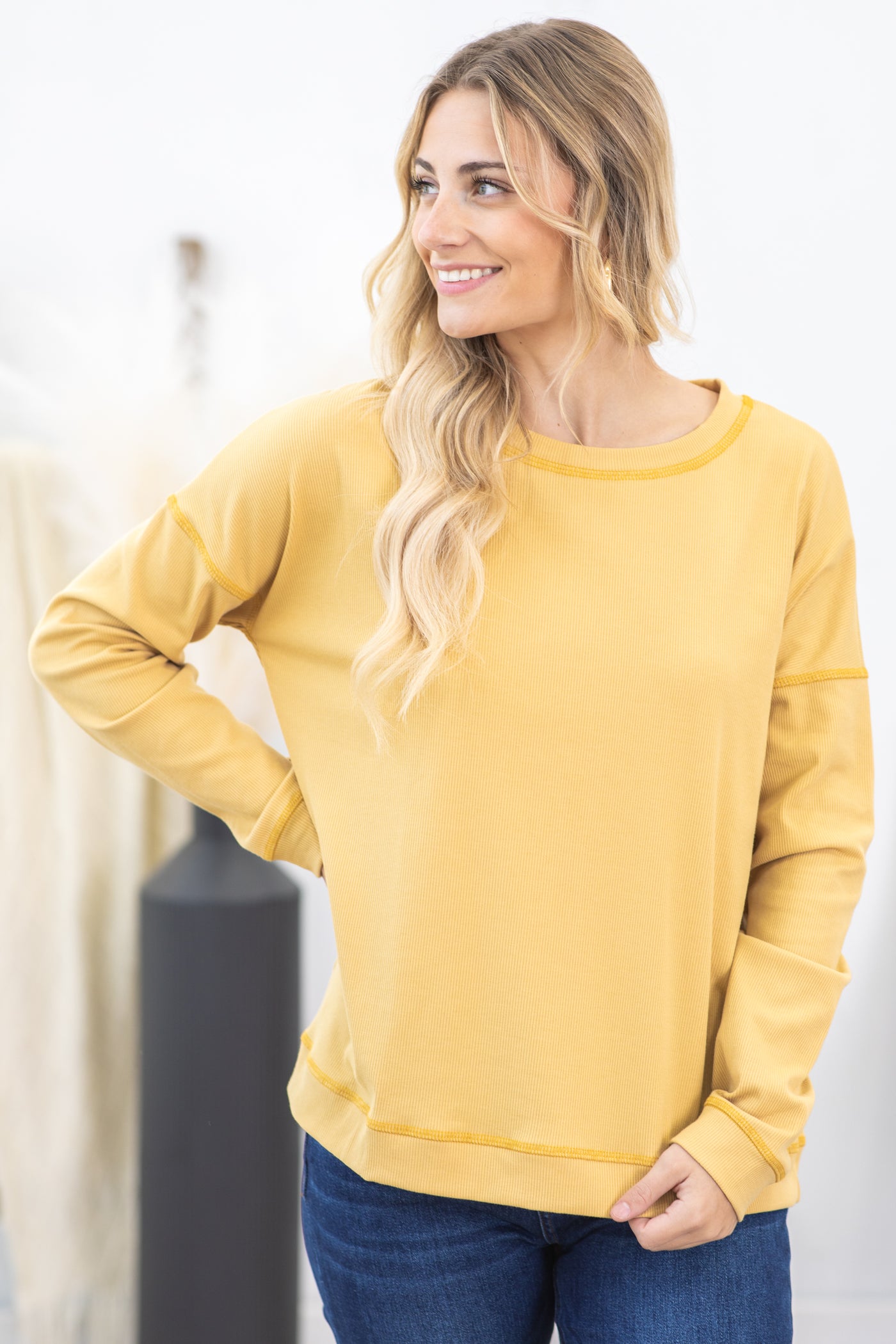 Mustard Baby Ribbed Top