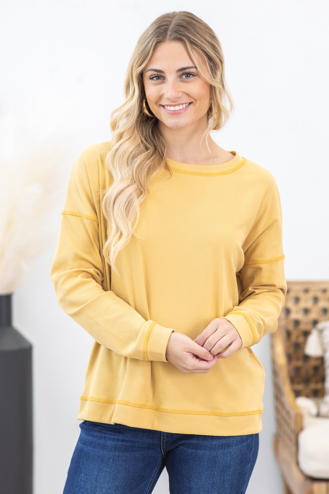 Mustard Baby Ribbed Top