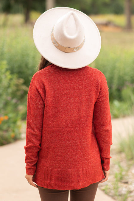 Cranberry Basic Crew Neck Sweater - Filly Flair