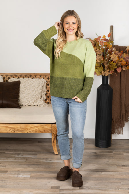 Diagonal Colorblock Sweater