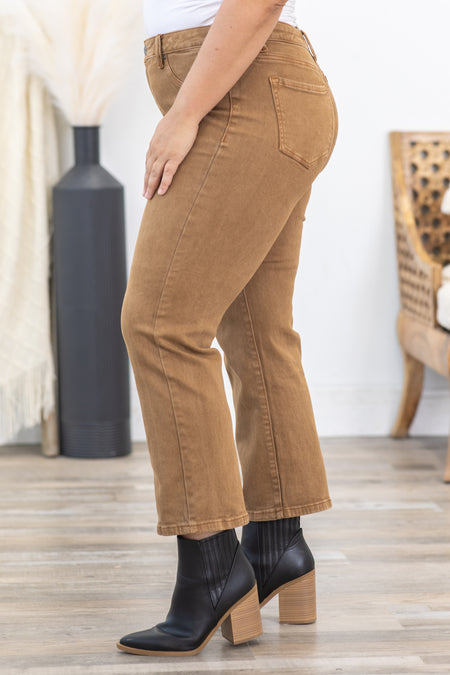 Risen Mid Rise Straight Crop Pants