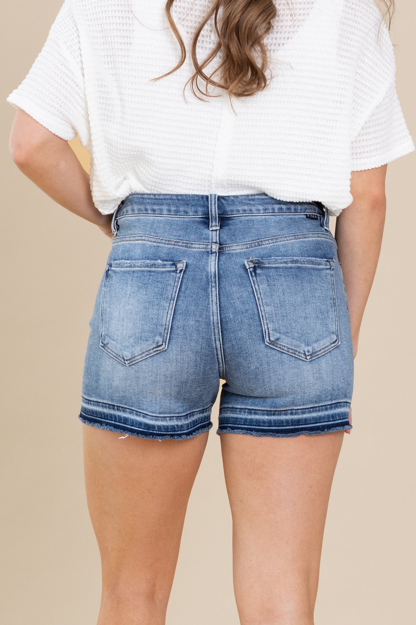 Risen Release Hem Lightly Distressed Shorts