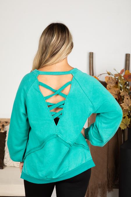 Criss-Cross Back Detail Sweatshirt