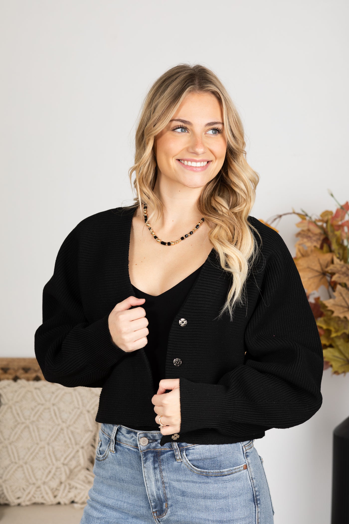 V-Neck Ribbed Cardigan