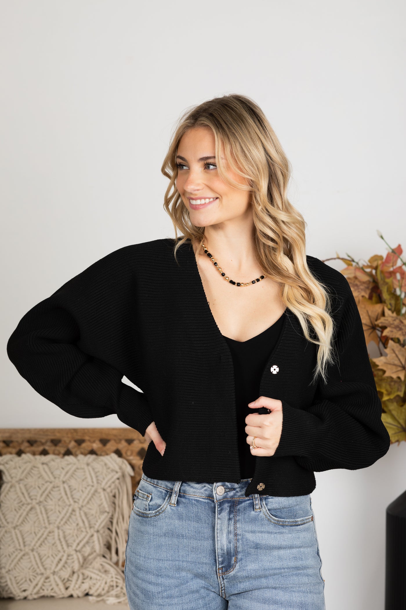 V-Neck Ribbed Cardigan