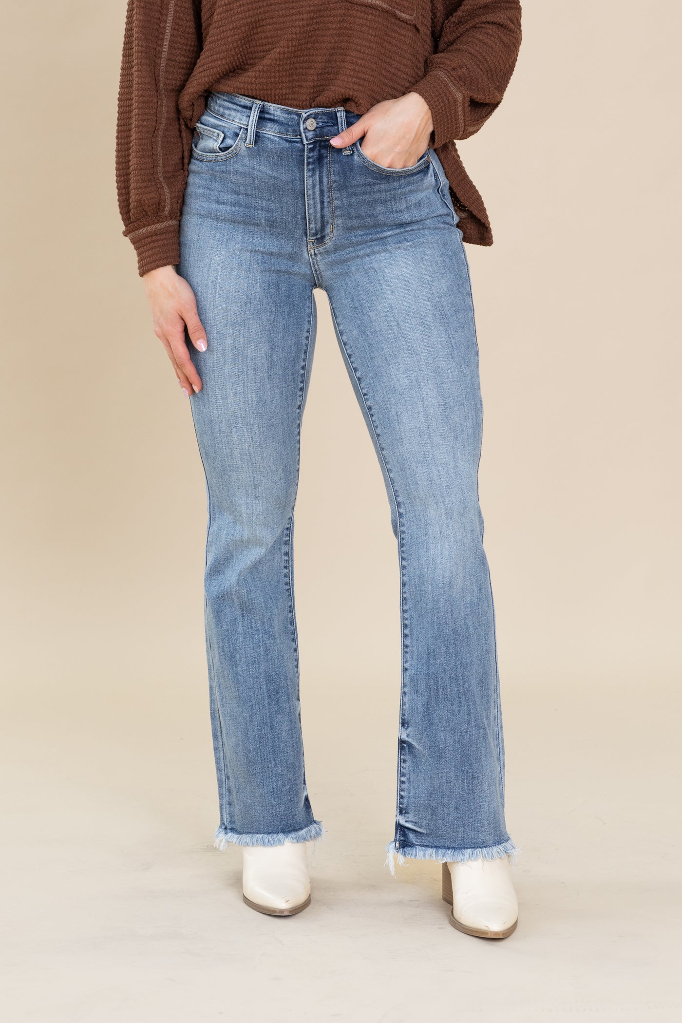 Judy Blue Fray Hem High Rise Bootcut