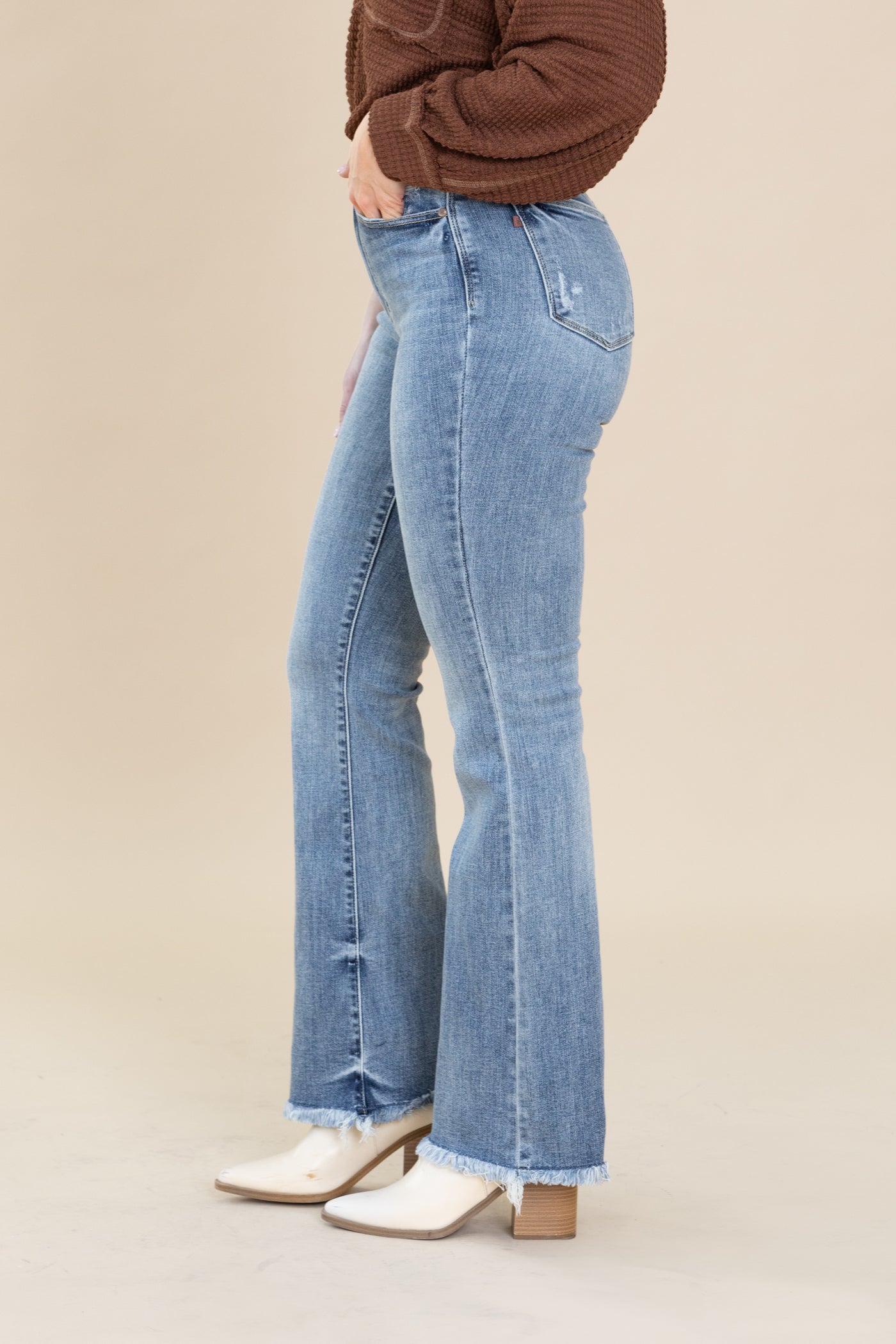 Judy Blue Fray Hem High Rise Bootcut