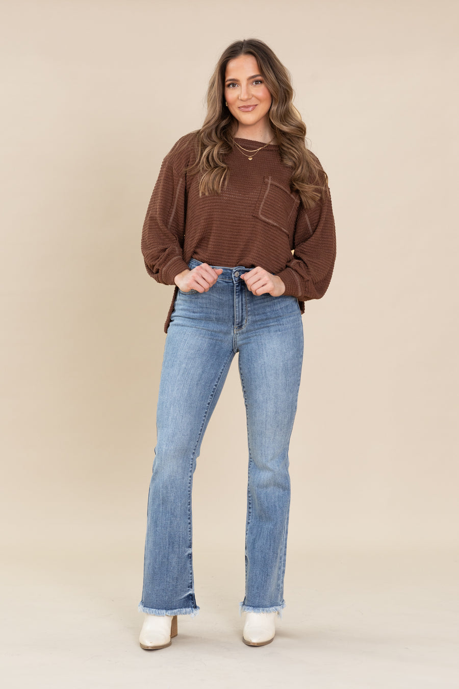 Judy Blue Fray Hem High Rise Bootcut