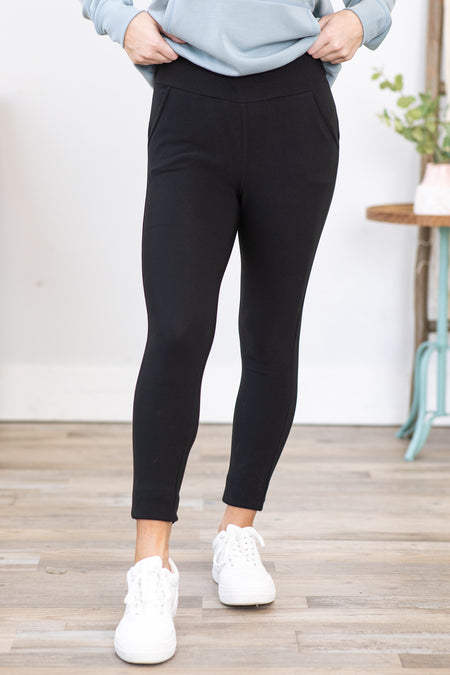 Black Tummy Control Scuba Leggings