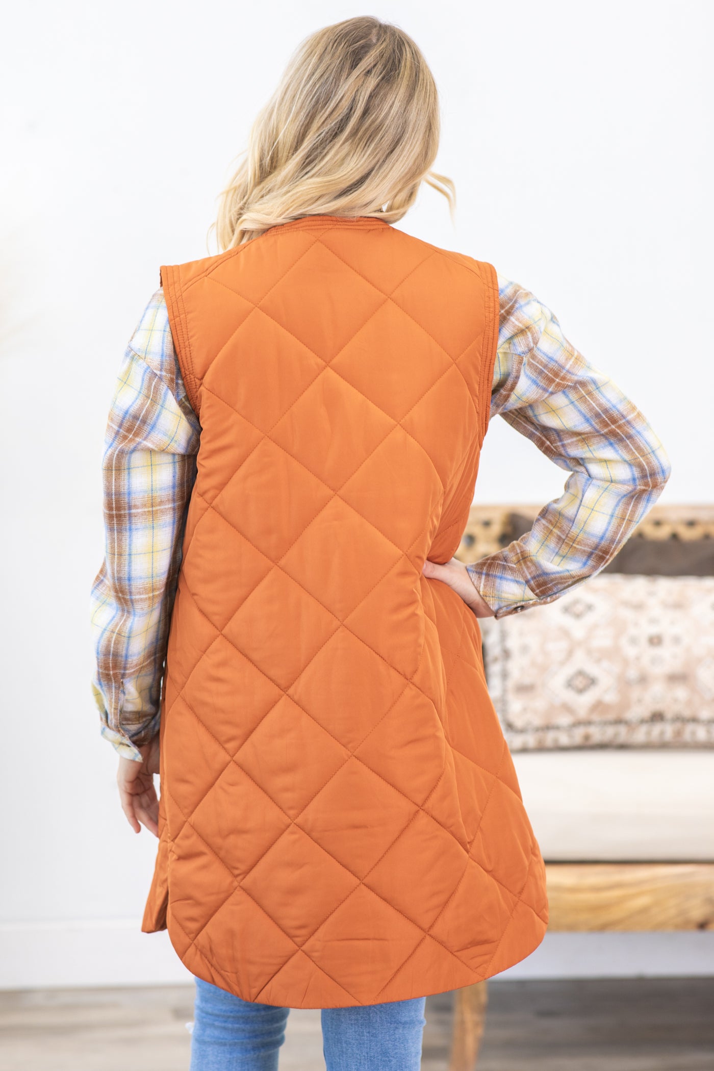 Quilted Long Vest