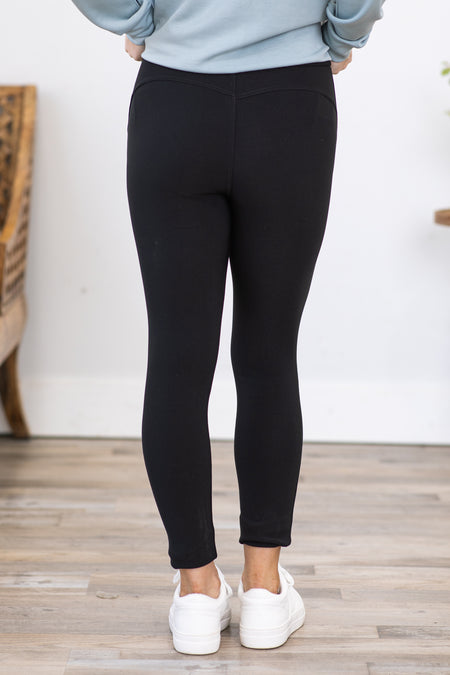 Black Tummy Control Scuba Leggings