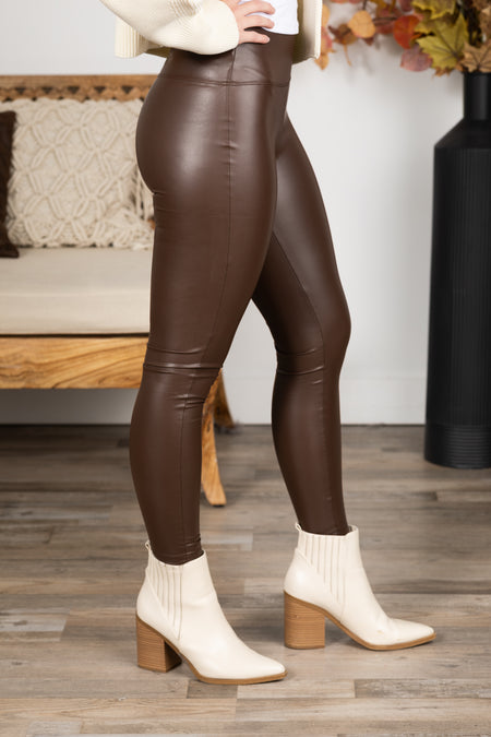 Faux Leather High Rise Leggings