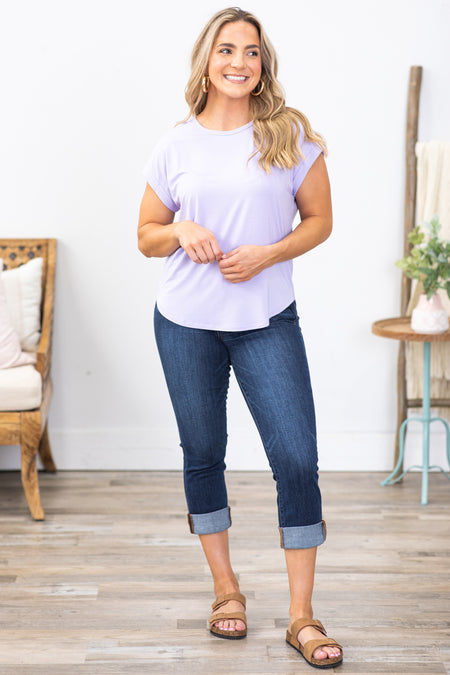 Light Lavender Classic Fit Bamboo Knit Top