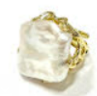 PRE-ORDER Large Pearl & Gold Casing Ring shipping apx 2/19