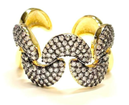 PRE-ORDER Black Pave' & Gold Wavy Ring shipping apx 2/19