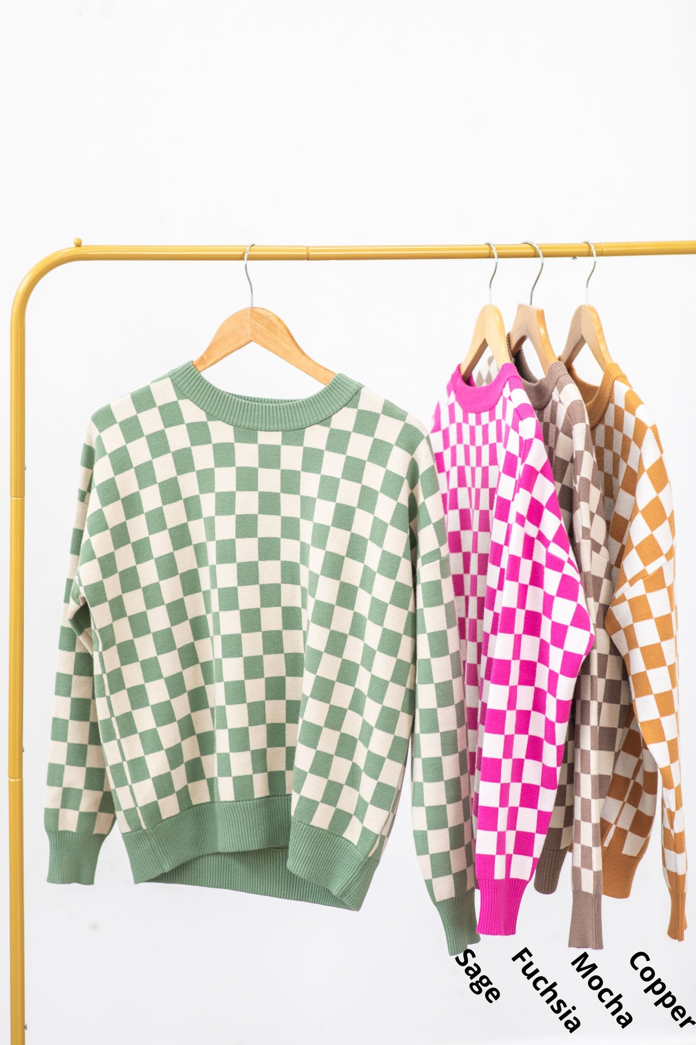 Checkerboard Knit Sweater