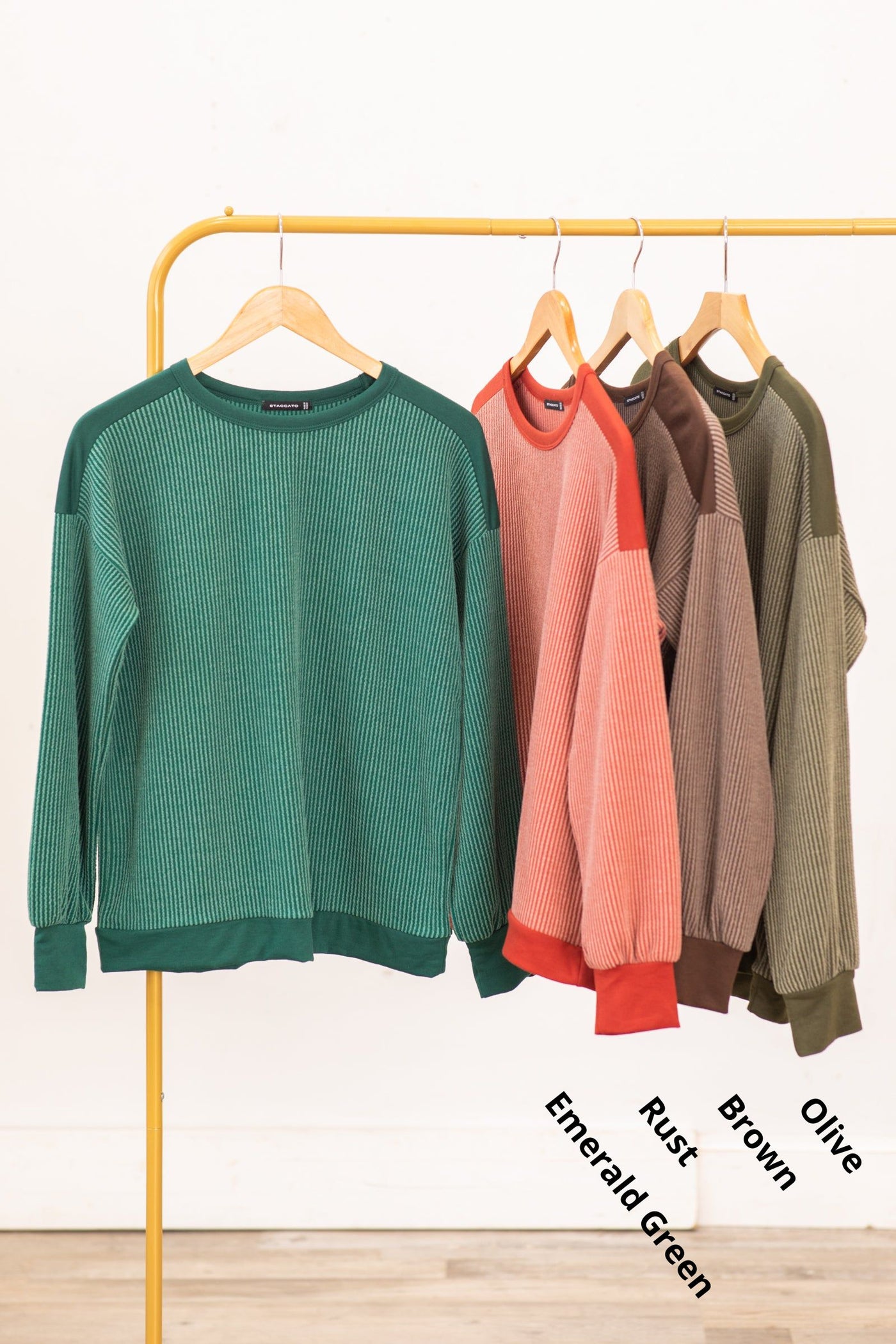 Tonal Colorblock Ribbed Knit Top