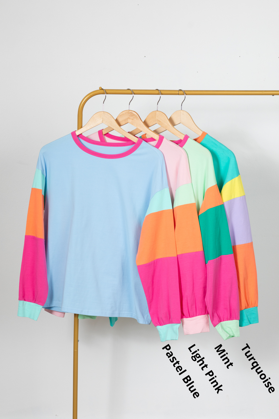 Colorblock Long Sleeve Relaxed Fit Top