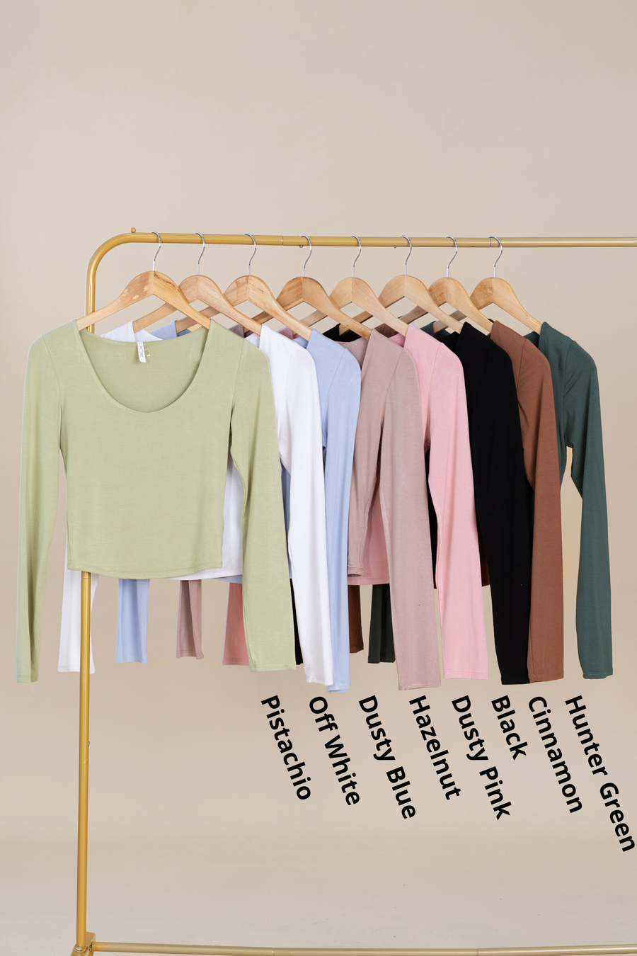 Double Layer Scoop Neck Long Sleeve Top