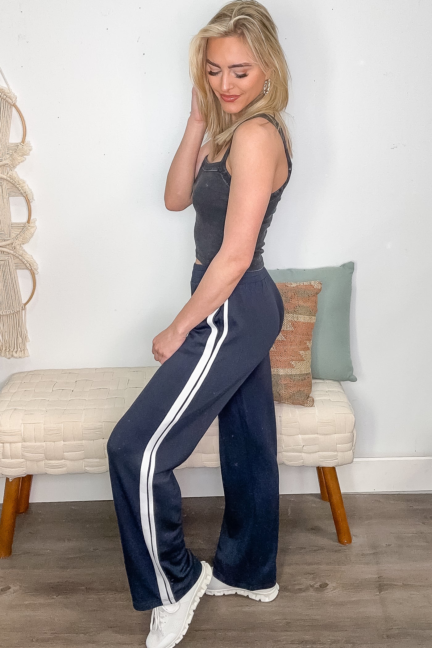 Side Stripe Wide Leg Lounge Pant