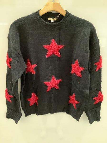 Black With Pink Stars Knit Pullover