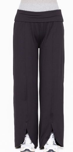 Black Yoga Wide-Leg Pants