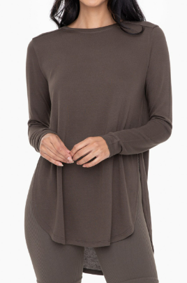 Long Sleeve Flow Top With Side Slits