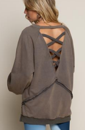 Criss-Cross Back Detail Sweatshirt