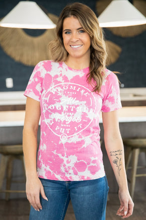 Pink Bleached Have It All Together Graphic Tee - Filly Flair