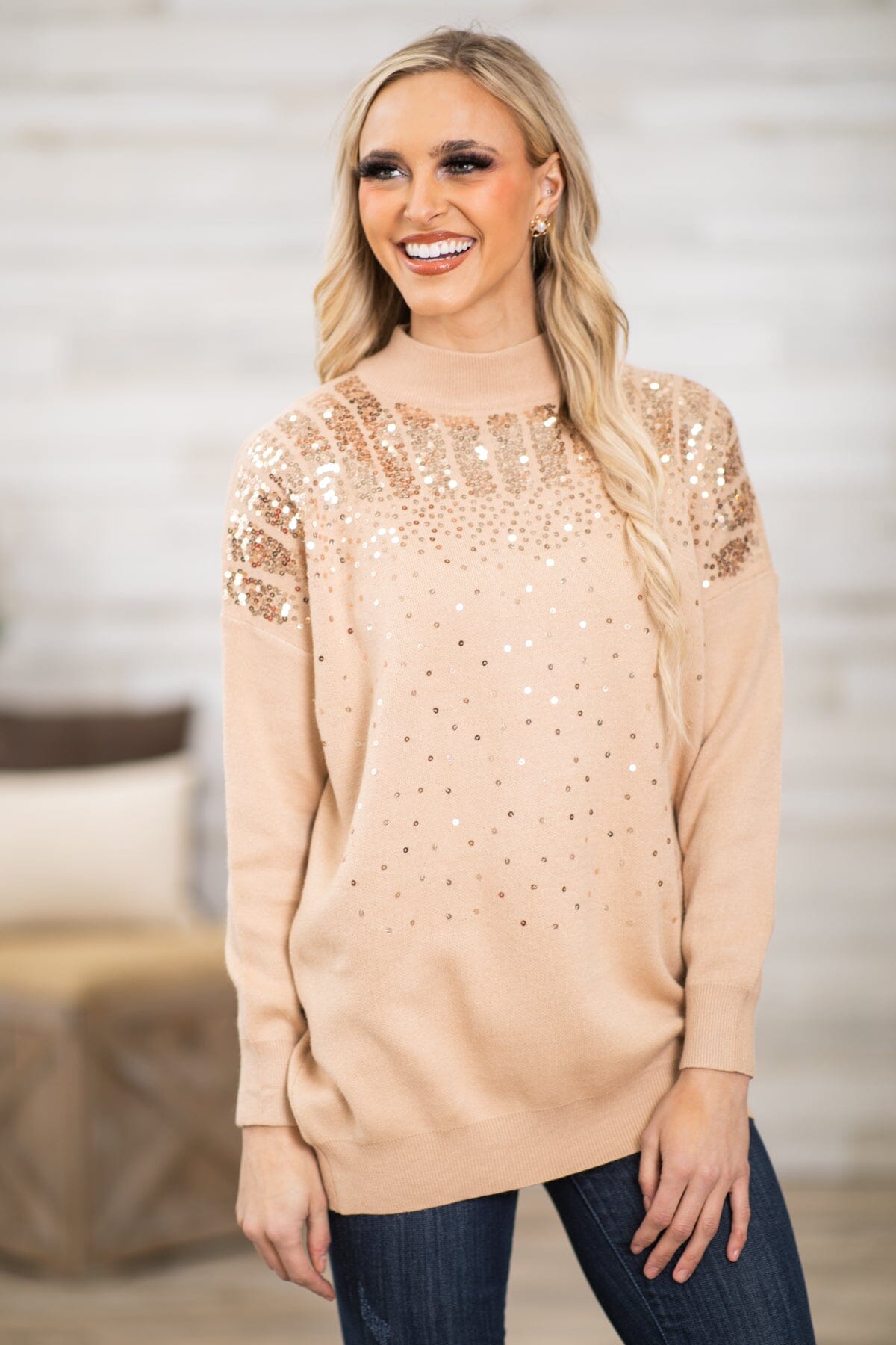 Gold on sale sequin sweater