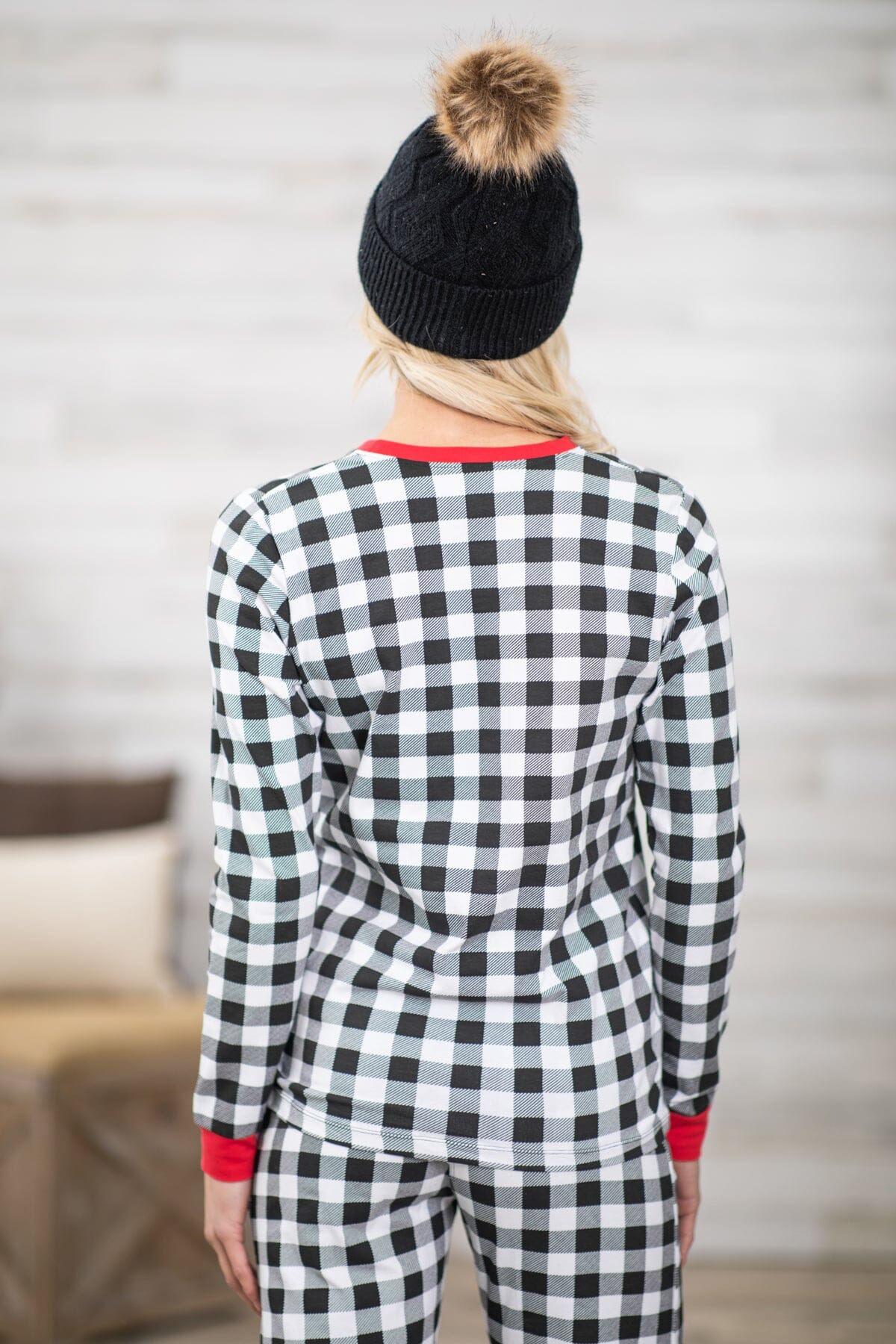 Black white discount buffalo plaid pajamas