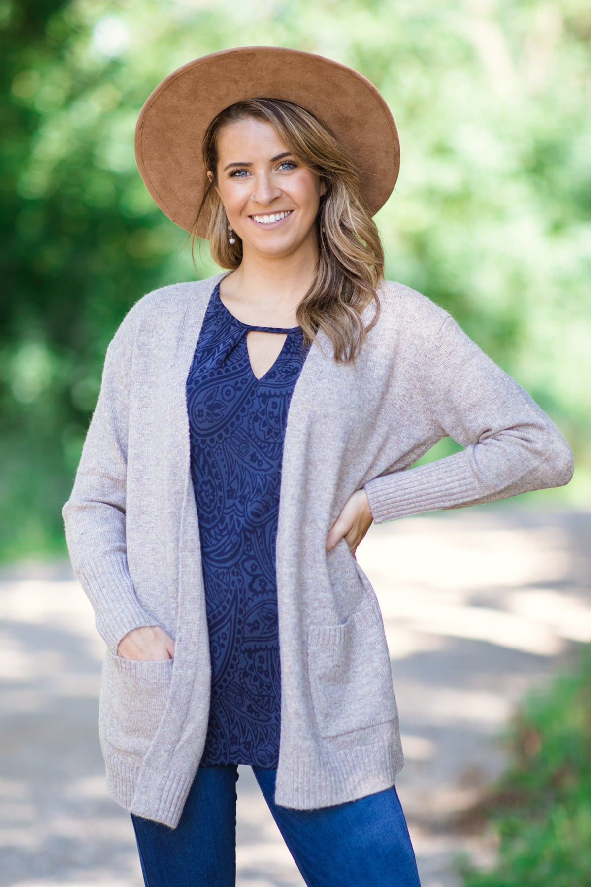 Navy Tonal Paisley Print Tank - Filly Flair