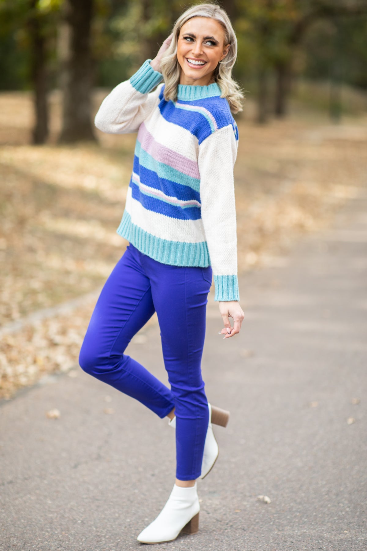 Cobalt Ribbed Skinny Strap Bralette · Filly Flair