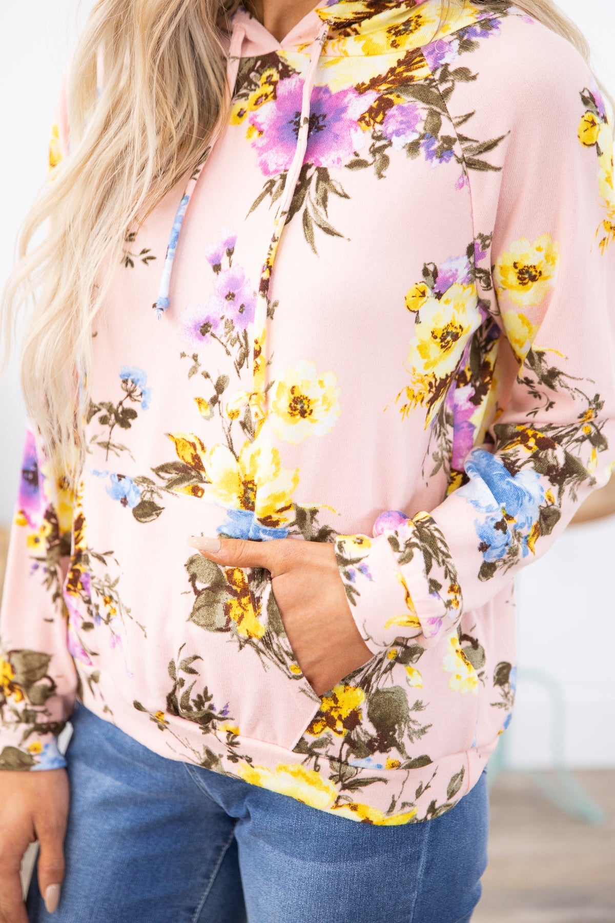 Floral print hoodie online women's