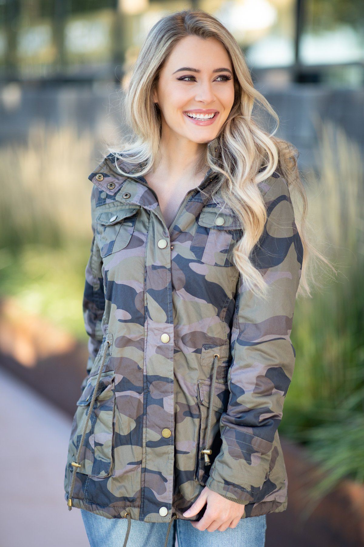 Fur lined hot sale camo jacket