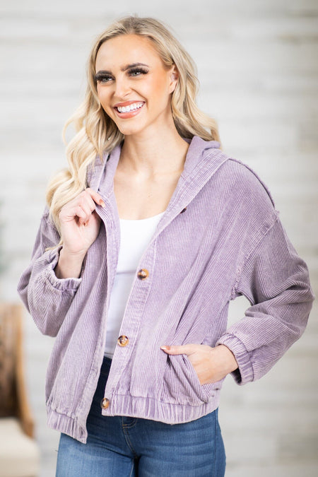 Lavender Corduroy Jacket - Filly Flair