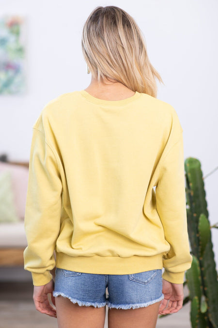 Golden Yellow Midwest Graphic Sweatshirt - Filly Flair