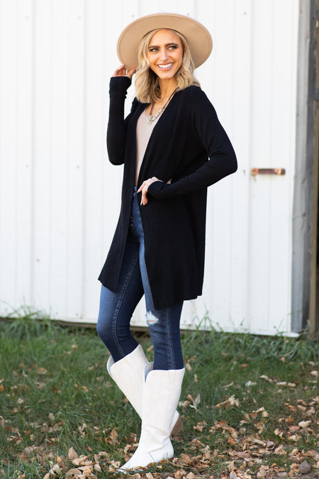 Black Lightweight Cardigan - Filly Flair