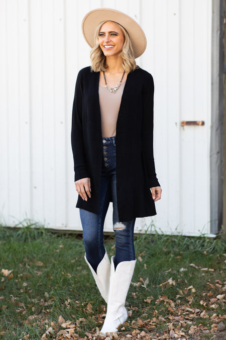 Black Lightweight Cardigan - Filly Flair