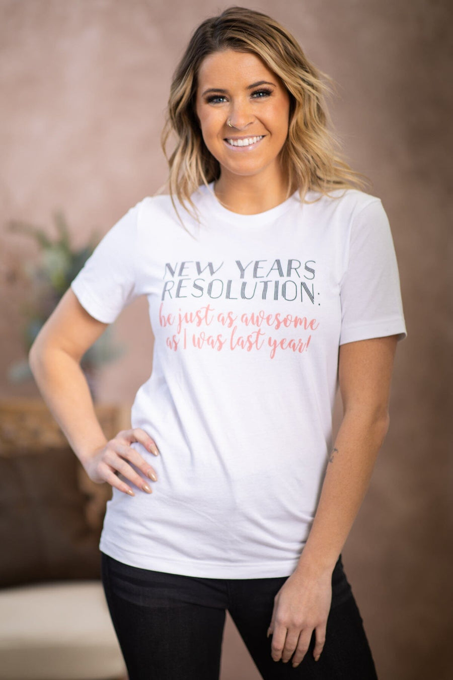 White New Years Resolutions Graphic Tee - Filly Flair