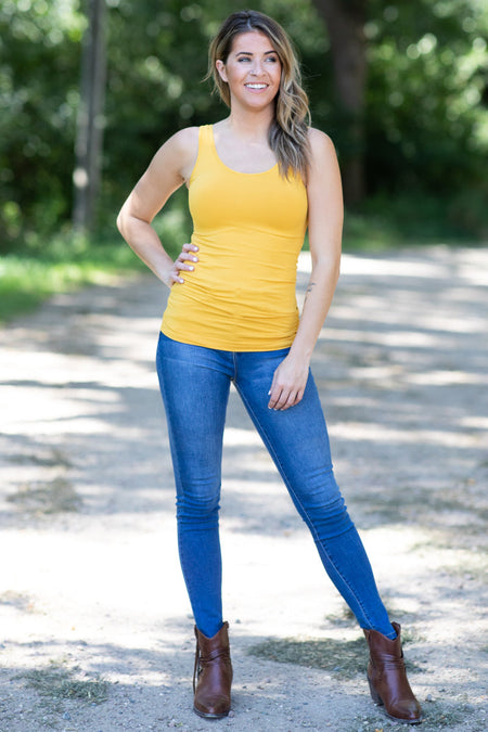 Mustard Reversible Seamless Tank Top - Filly Flair