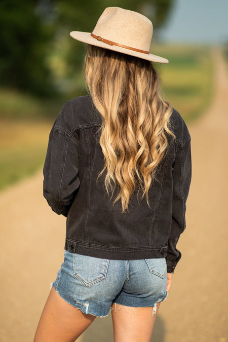 Black Denim Jacket - Filly Flair