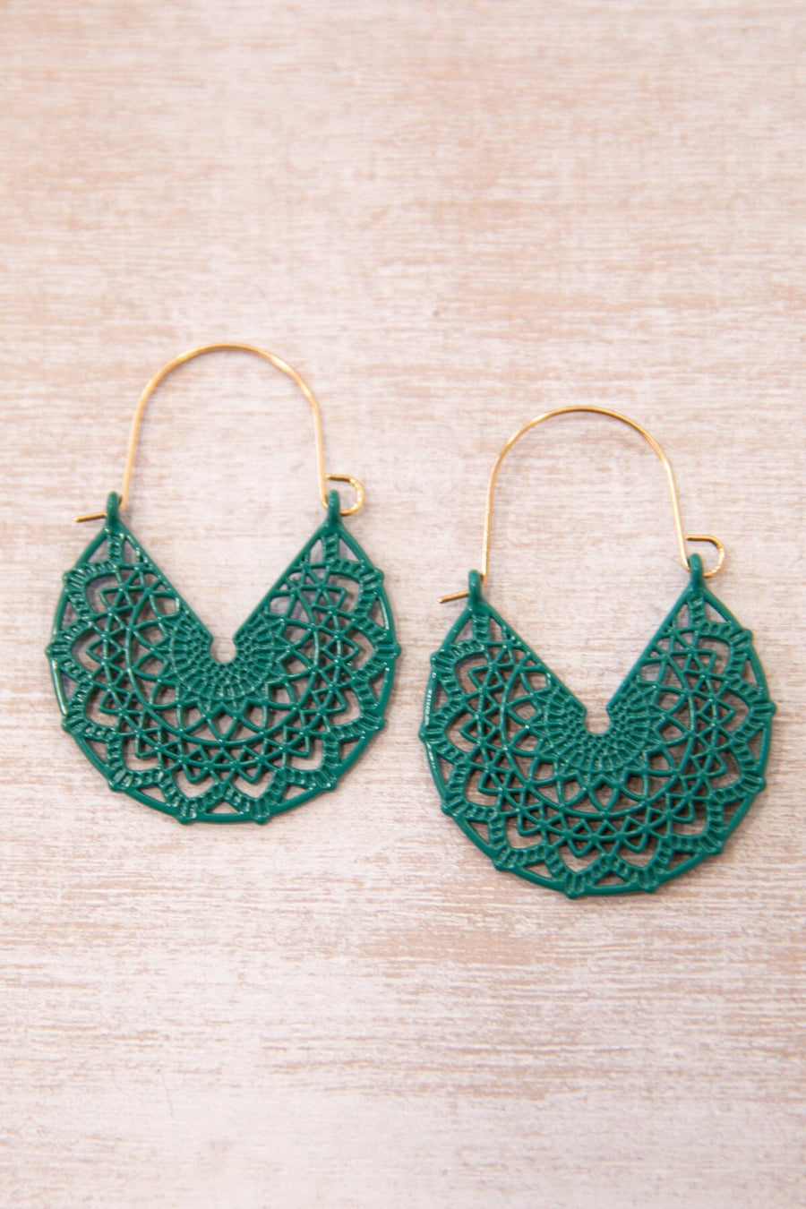 Teal Filigree Drop Earrings - Filly Flair