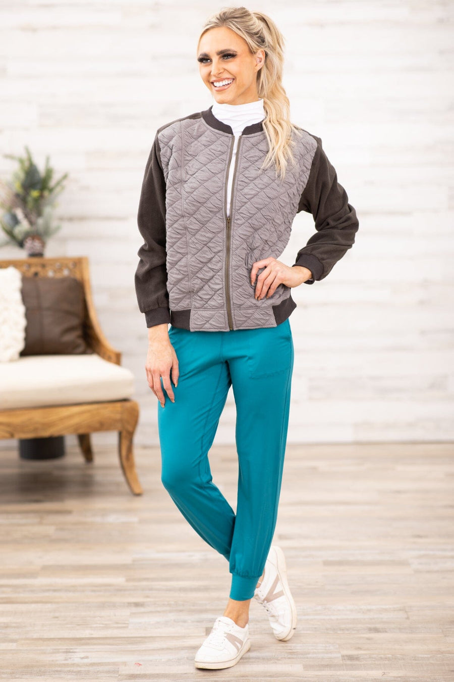 Teal Wide Waistband Jogger Pants - Filly Flair