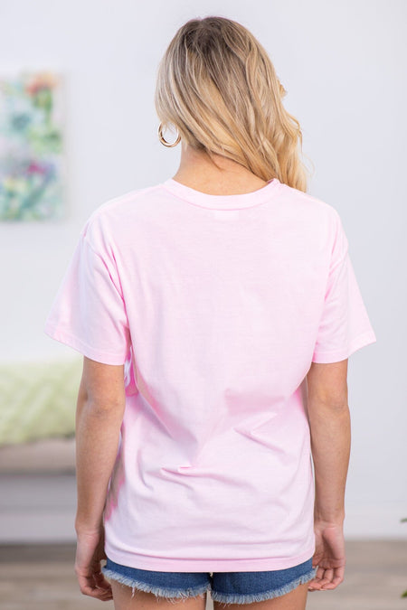 Coral and Blush Whatever Smiley Graphic Tee - Filly Flair