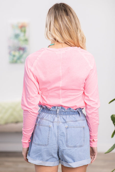 Neon Pink Top With Thumbholes - Filly Flair