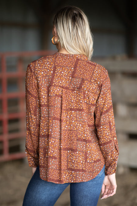 Rust Floral Patchwork Print - Filly Flair