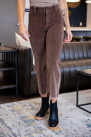 Brown Corduroy Wide Leg Pants - Filly Flair